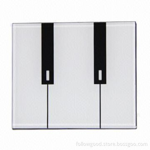 Z-wave 2-gang Smart Touch Panel for Smart Home System with Crystal Glass Piano Key Feature